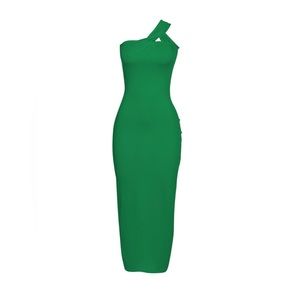 NEW Mew Mew Green Emi One Shoulder Backless Maxi Dress - size L